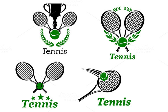Tennis Sport Emblems