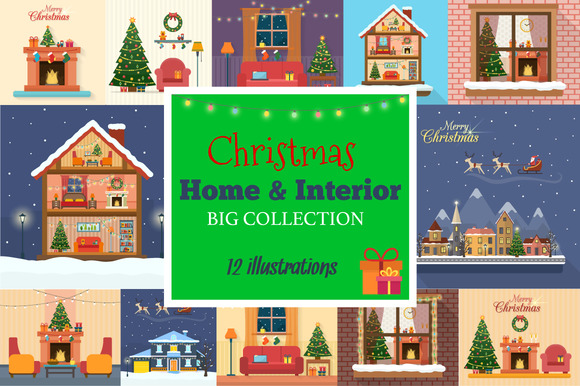 Christmas Home And Interior Set Christmas Home And Interior Set