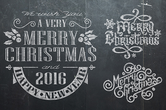 Christmas Vintage Chalk Text Christmas Vintage Chalk Text