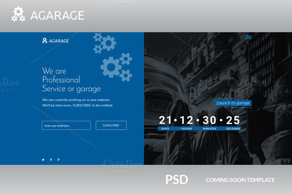 Agarage Coming Soon Psd Template Agarage Coming Soon Psd Template