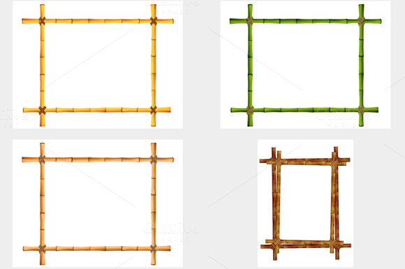 Frame Of Old Bamboo Sticks Frame Of Old Bamboo Sticks