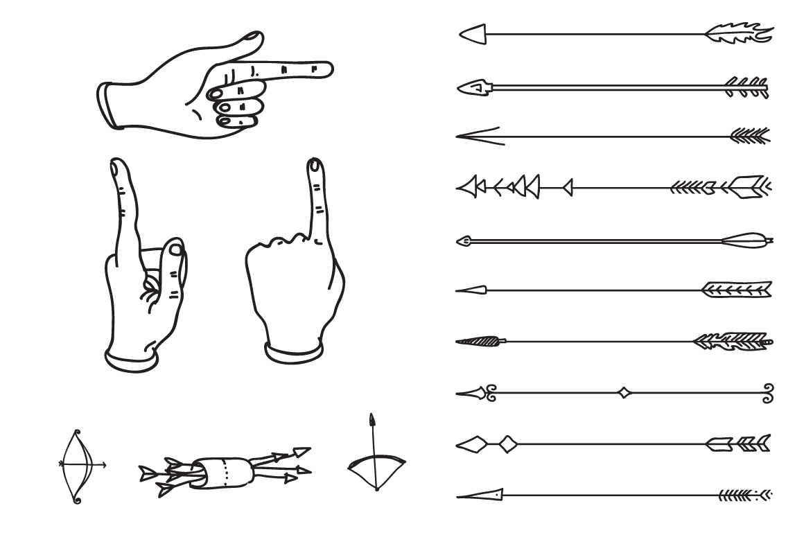 in arrow symbol css 100 drawn Objects hand ~ set Market arrow Creative on