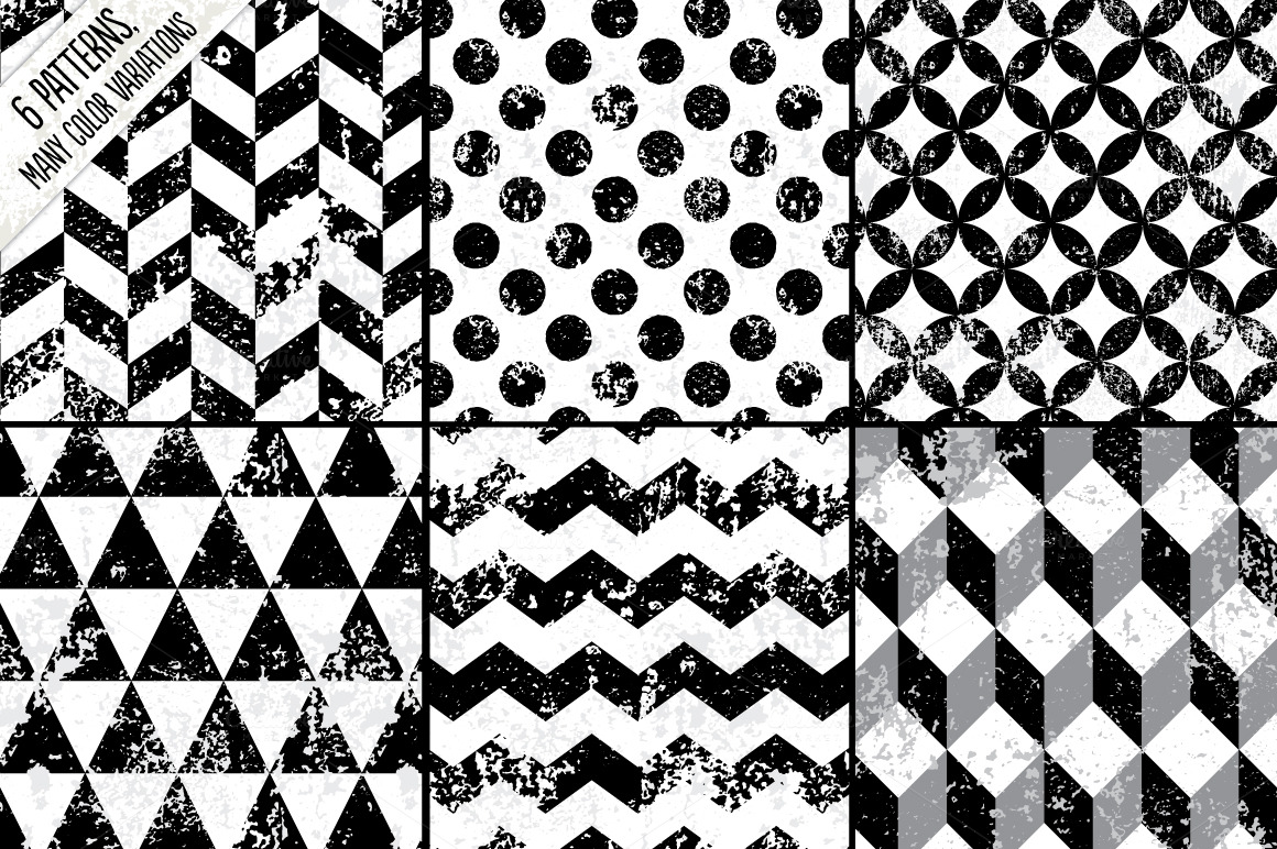 Geometric Grunge Patterns ~ Patterns on Creative Market