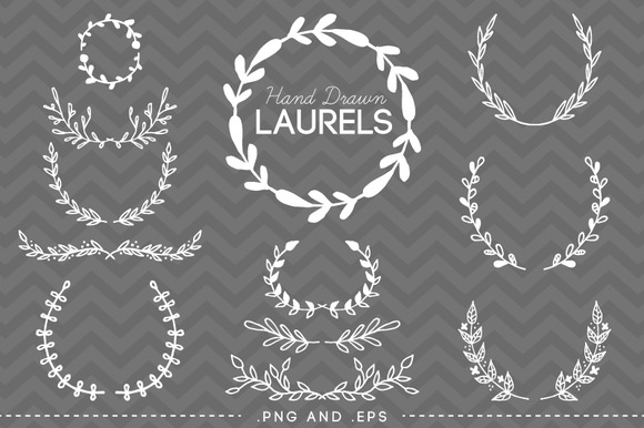 circle free vine vector Wreath Hand Vector on Laurel 12 Drawn ~ Illustrations