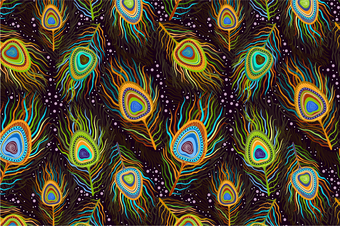Seamles pattern "Peacock feathers" ~ Patterns on Creative ...