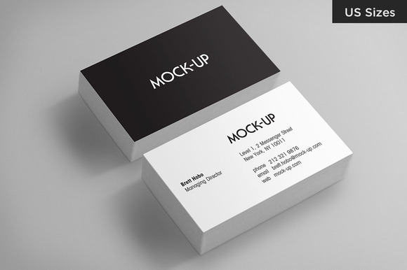 Business Card Mockups US Sizes Product Mockups On