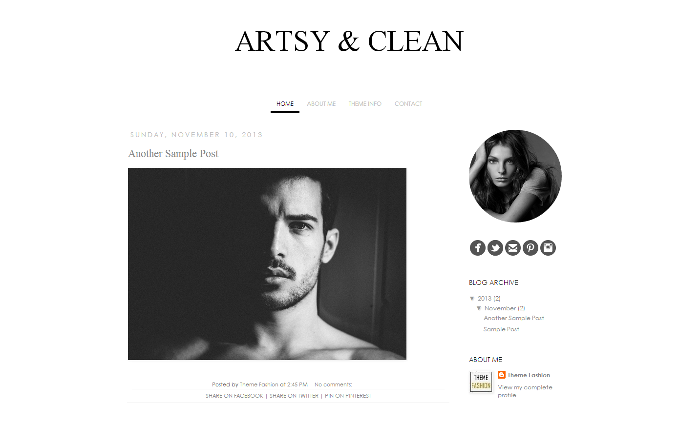 Blogger Template - Artsy and Clean ~ Themes on Creative Market