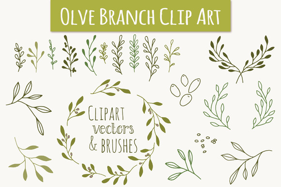 Olive Branch Clip Art & Vectors ~ Graphics on Creative Market