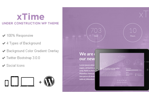 xTime Coming Soon Wordpress Theme