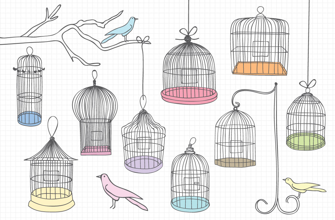 Bird Cage Vector Art ~ Graphics on Creative Market