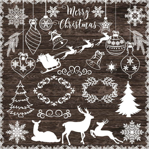 Vector Rustic Christmas Cliparts Vector Rustic Christmas Cliparts