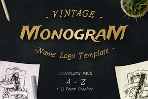 Vintage Monogram Logo Complete Pack
