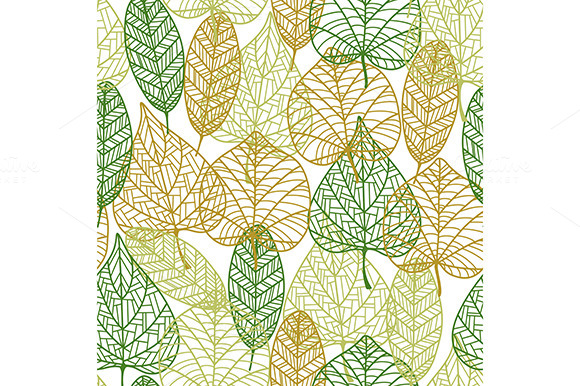 Seamless Pattern Of Autumnal Leaves Seamless Pattern Of Autumnal Leaves