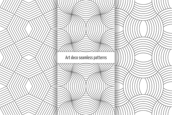 Set Of Art Deco Seamless Patterns Set Of Art Deco Seamless Patterns