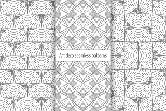 Set Of Art Deco Seamless Patterns Set Of Art Deco Seamless Patterns