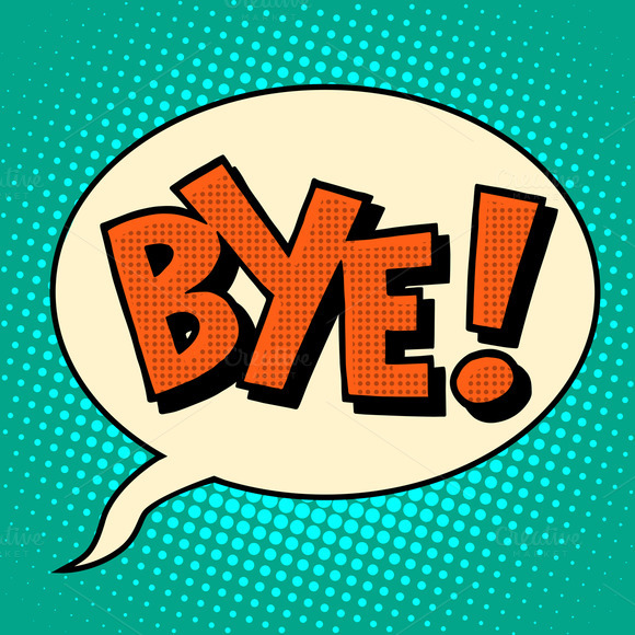 Goodbye Bye Comic Bubble Text Goodbye Bye Comic Bubble Text