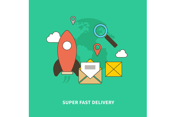 Concept Of Super Fast Delivery Concept Of Super Fast Delivery