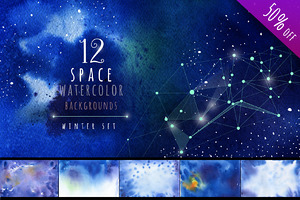 Watercolor  Space Backgrounds