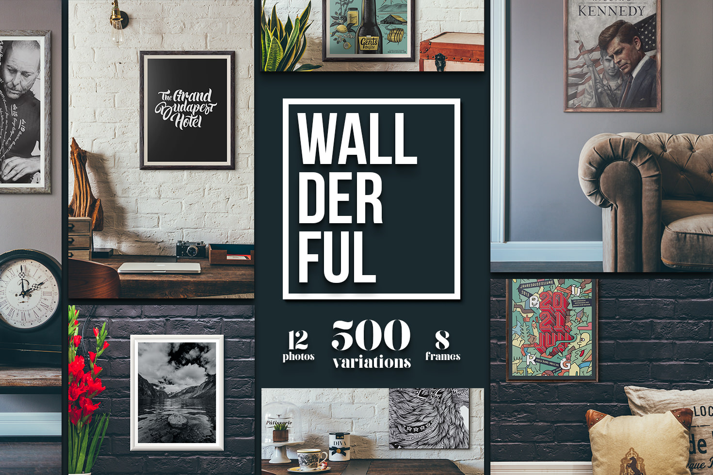Download "Wallderful" Frames Mockups ~ Product Mockups on Creative Market