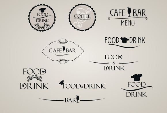 Food And Drink Label Set Food And Drink Label Set