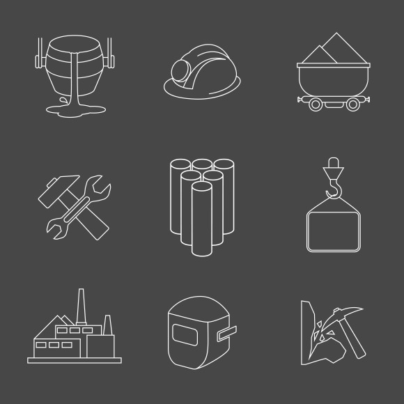 Vector Set Of Heavy Industry Icons Vector Set Of Heavy Industry Icons