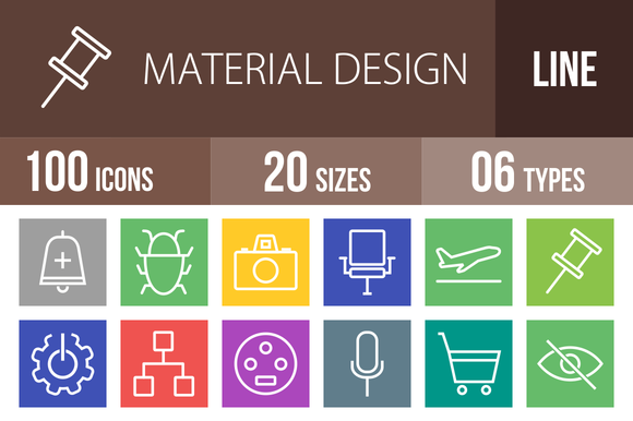 100 Material Design Line Multicolor 100 Material Design Line Multicolor