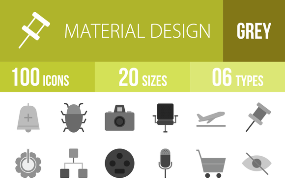 100 Material Design Greyscale Icons 100 Material Design Greyscale Icons