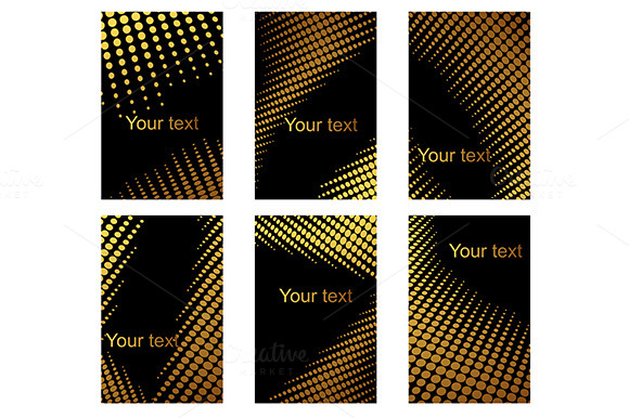 Business Cards Set With Golden Dots