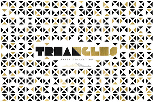 Gold Triangles Seamless Patterns