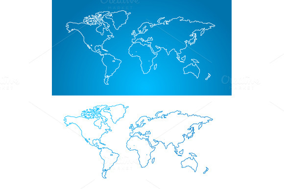World Map Concept Contour World Map Concept Contour