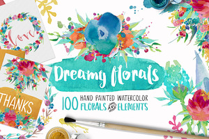 Dreamy Florals Watercolor Bundle