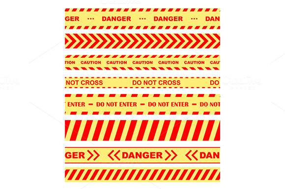 Warning Danger And Caution Tapes Or Warning Danger And Caution Tapes Or