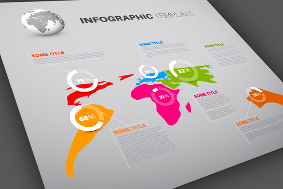 World Map Infographics Template 2