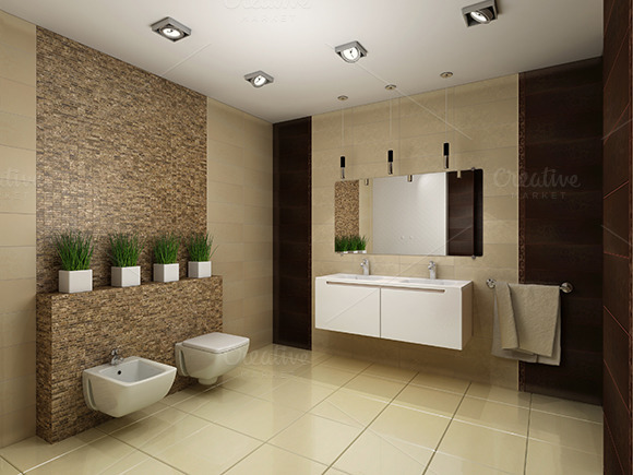 3D Render Of The Modern Bathroom 3D Render Of The Modern Bathroom