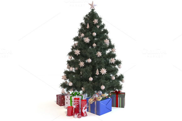 3D Render Christmas Tree With Gifts 3D Render Christmas Tree With Gifts