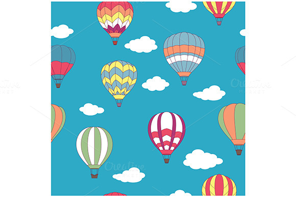 Hot Air Balloons Seamless Pattern Hot Air Balloons Seamless Pattern
