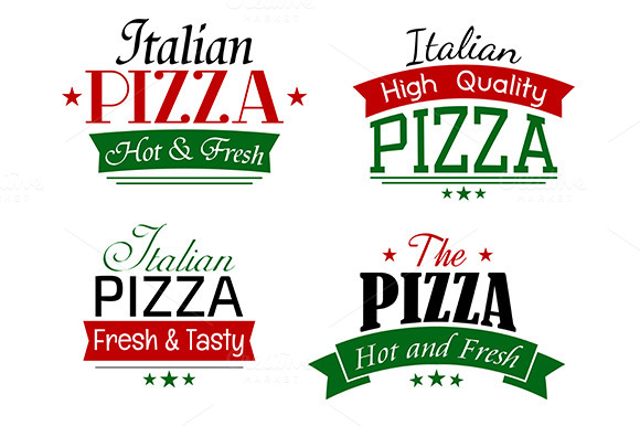 Various Italian Pizza Labels Set Various Italian Pizza Labels Set
