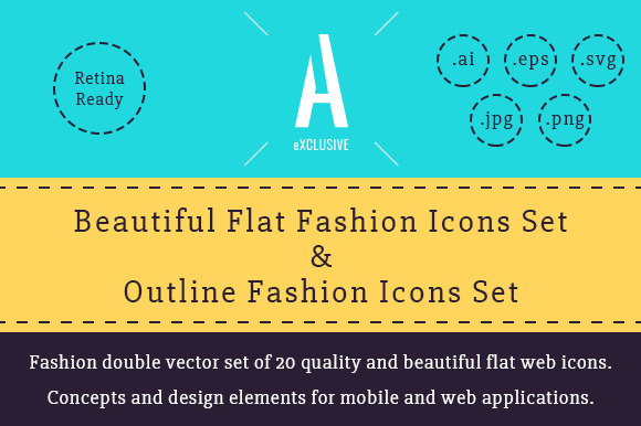 Fashion Flat Outline Icons
