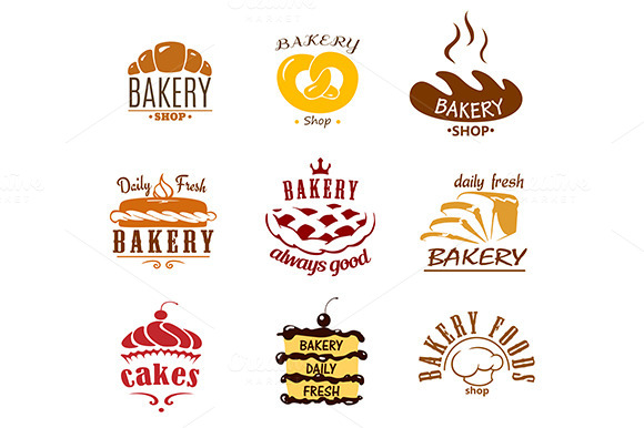 Bakery And Pastry Emblems Or Labels Bakery And Pastry Emblems Or Labels