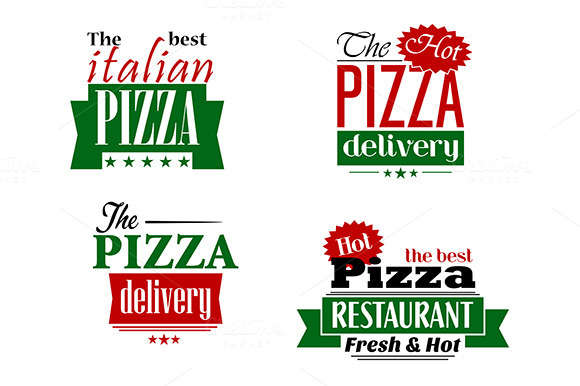 Italian Pizza Restaurant Logo Label Italian Pizza Restaurant Logo Label