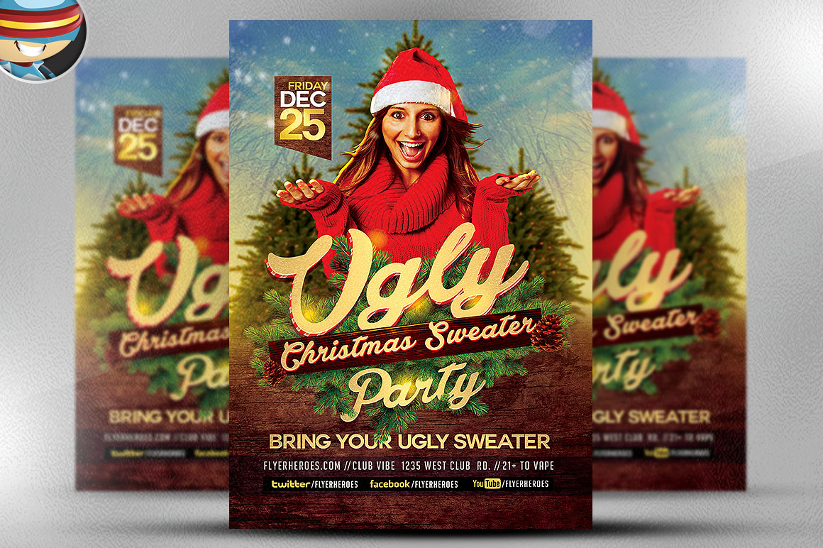 ugly sweater christmas flyer flyer templates on creative ugly sweater christmas flyer flyer templates on creative