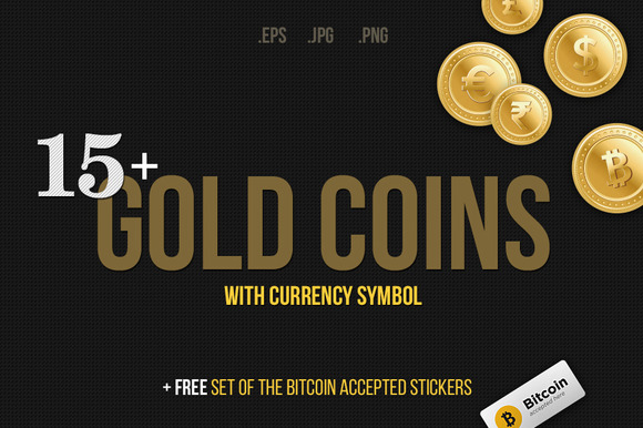 Gold Coins With Currency Symbol Gold Coins With Currency Symbol