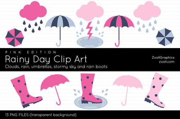 Rainy Day Clip Art Pink Rainy Day Clip Art Pink