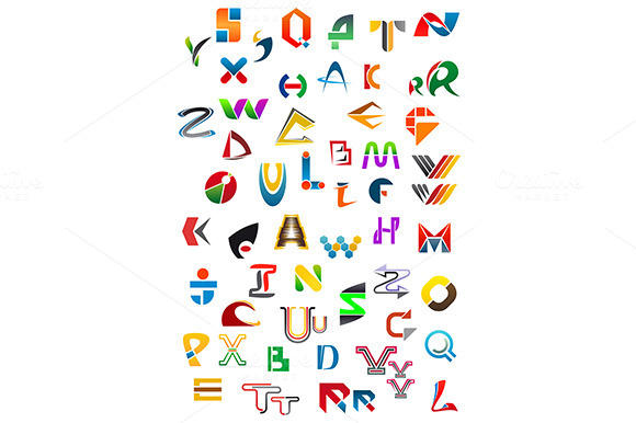 Abstract Geometric Alphabet Icons Abstract Geometric Alphabet Icons