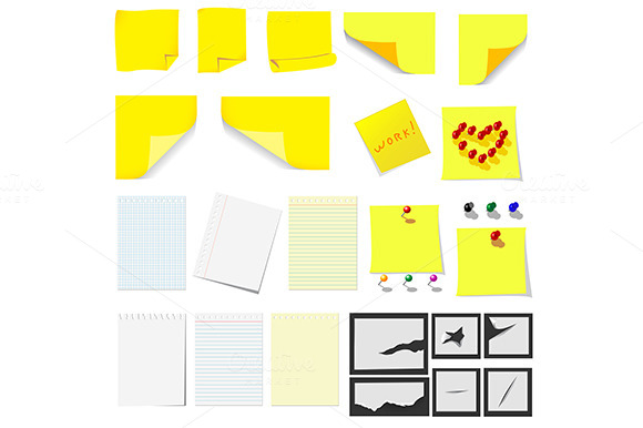 Office Sticky Notes And Turned Pape Office Sticky Notes And Turned Pape
