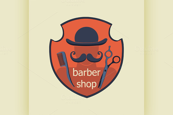 Vintage Barber Shop Label Vintage Barber Shop Label