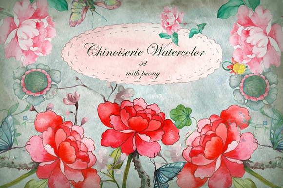 Chinoiserie Watercolor Set Part I Chinoiserie Watercolor Set Part I