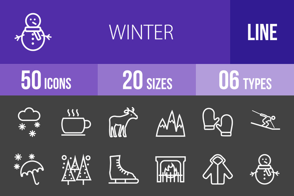 50 Winters Line Inverted Icons 50 Winters Line Inverted Icons