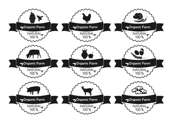 Farm Product Label Logo Set Farm Product Label Logo Set