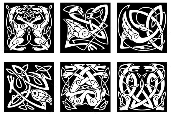 Stylish Intricate Stylized Birds And Stylish Intricate Stylized Birds And